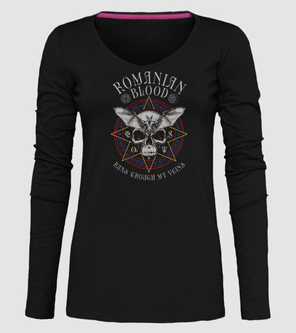 România Romanian Blood model negru pe tricou