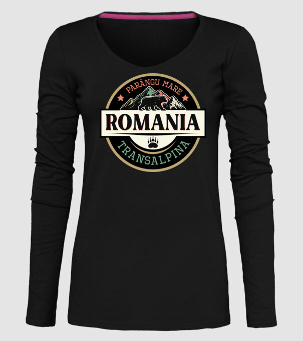 România transalpina model negru pe tricou