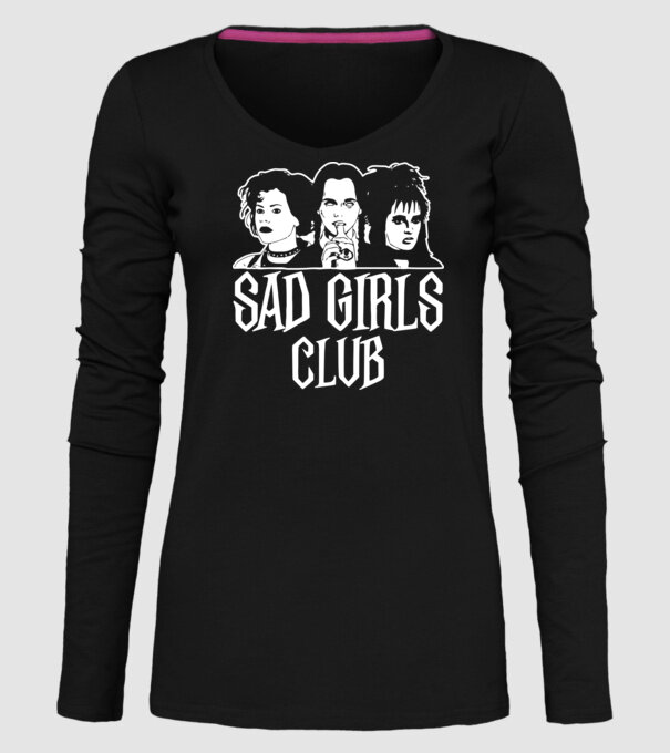 Sad Girls Club model negru pe tricou