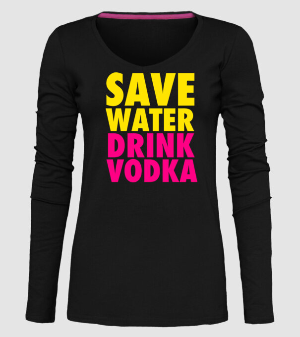 SAVE WATER DRINK VODKA model negru pe tricou