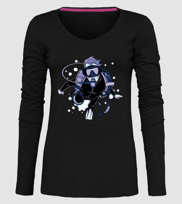 Scuba driver model negru pe tricou
