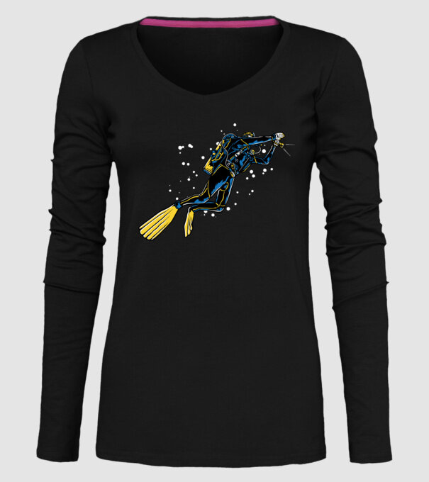 Scuba driver with light model negru pe tricou