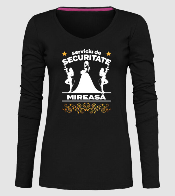 serviciu de securitate mireasă model negru pe tricou