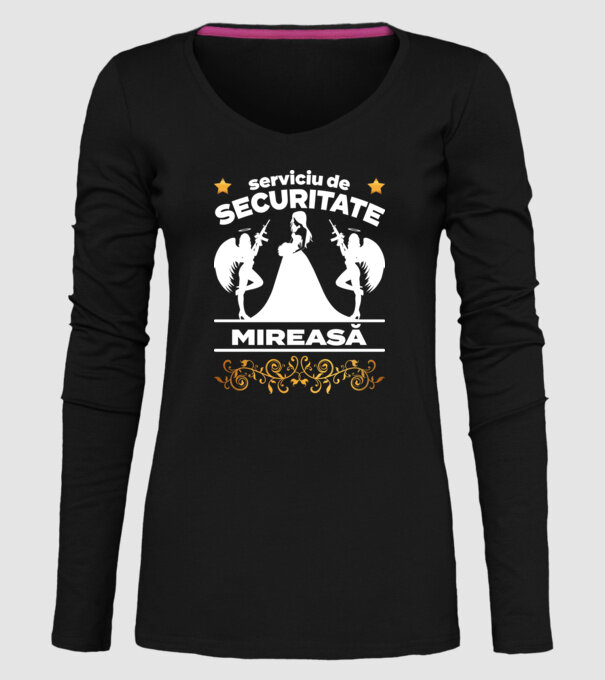 serviciu de securitate mireasă model negru pe tricou