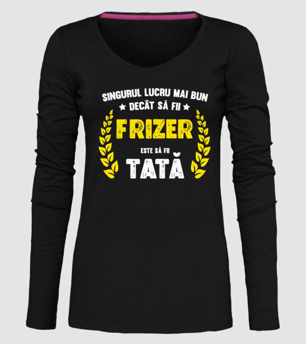 Singurul lucru mai bun decât să fii_frizer D7140713 model negru pe tricou