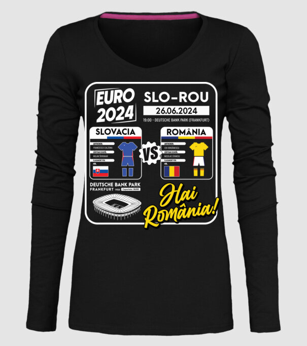 SLO-ROU euro 2024 calendar model negru pe tricou