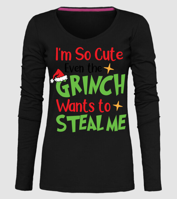 So cute Grinch model negru pe tricou