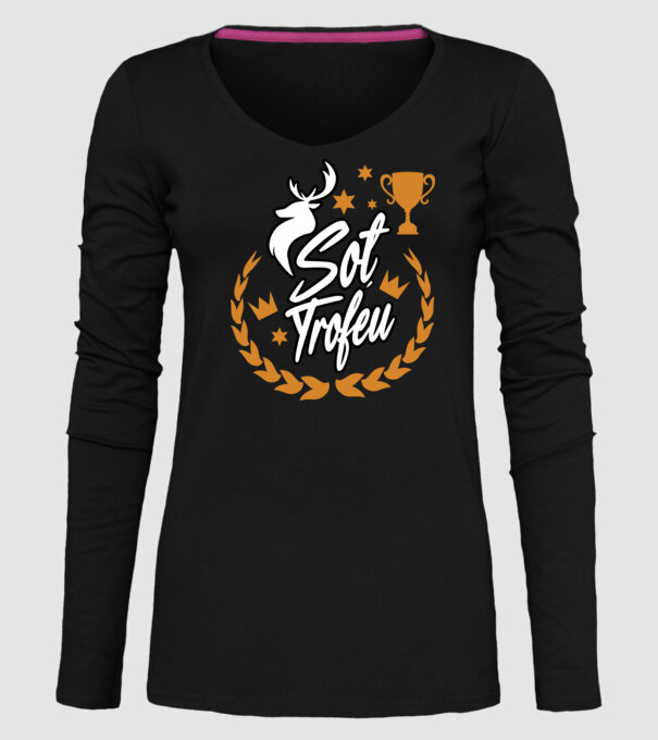 Soț trofeu model negru pe tricou