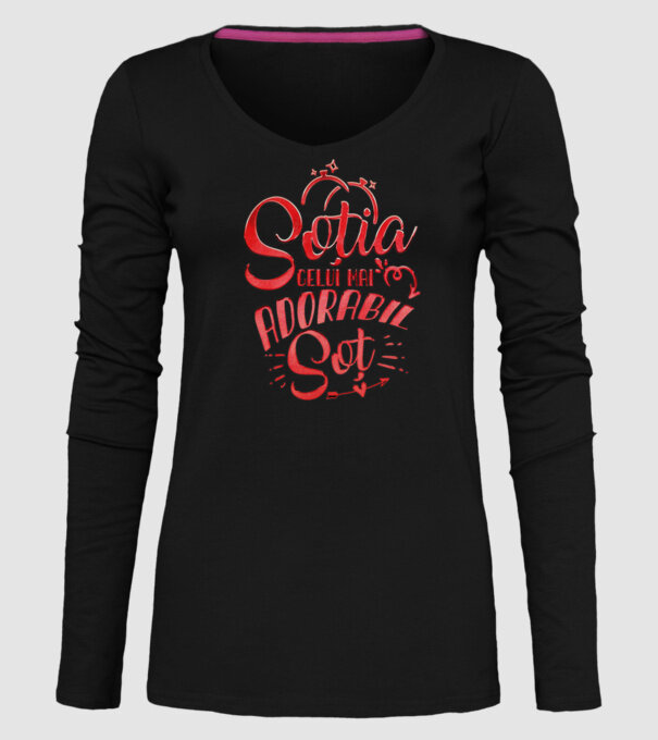 Soția celui mai adorabil soț model negru pe tricou
