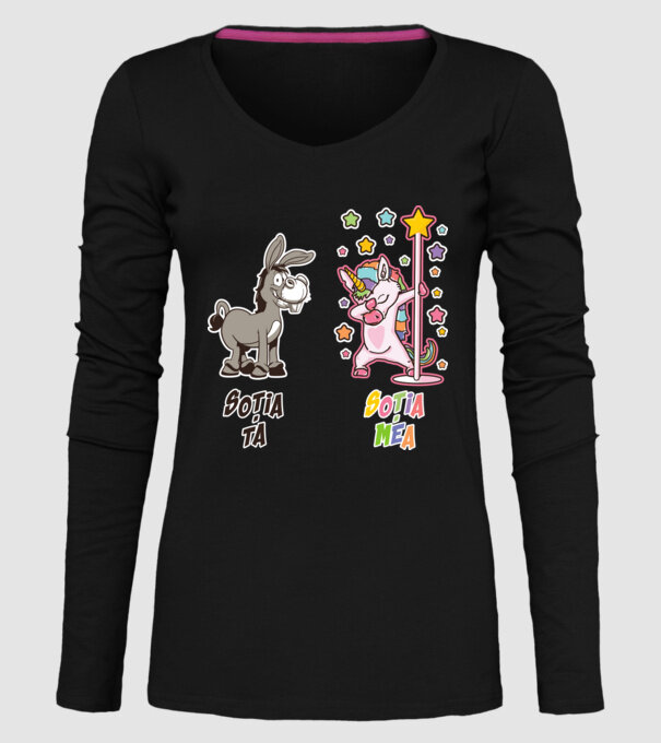 soția ta - soția mea model negru pe tricou