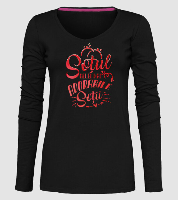 Soțul celei mai adorabile soții model negru pe tricou