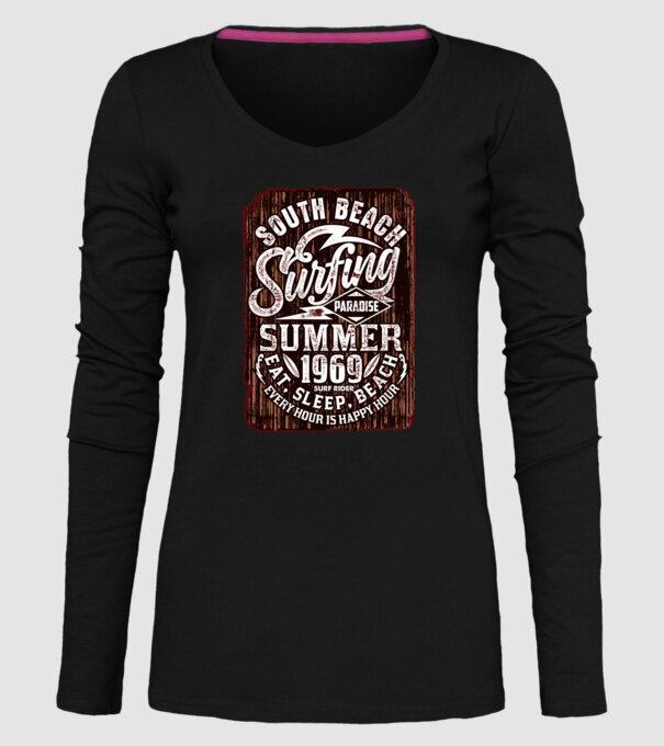 South Beach model negru pe tricou