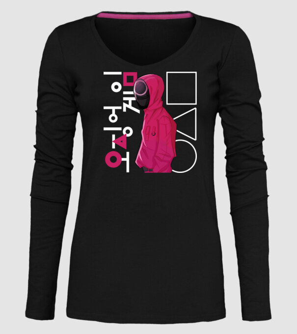 squd game guard model negru pe tricou