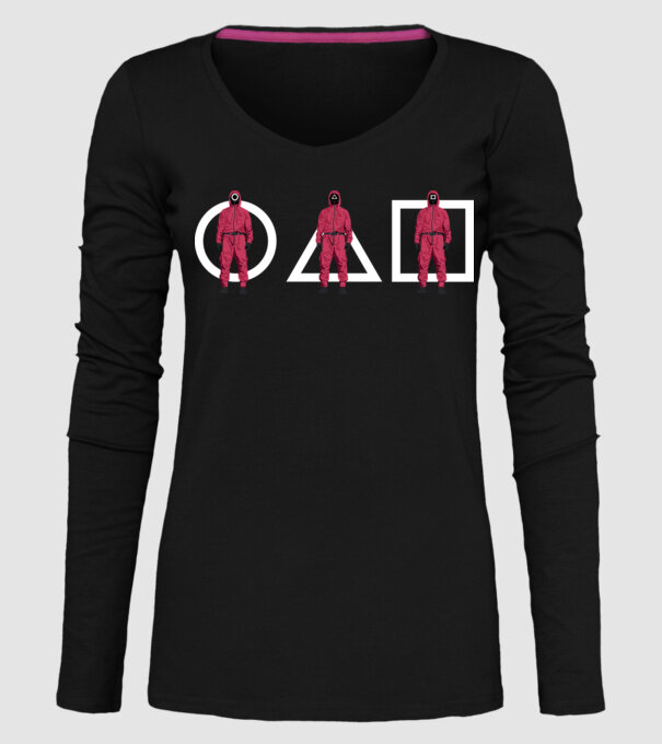squid game characters model negru pe tricou