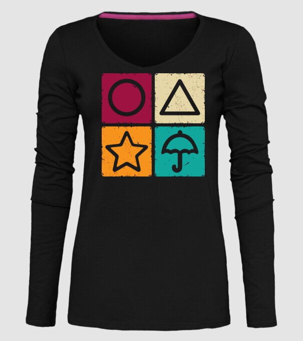 squid game motive game model negru pe tricou