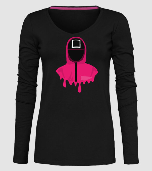 squid game square model negru pe tricou