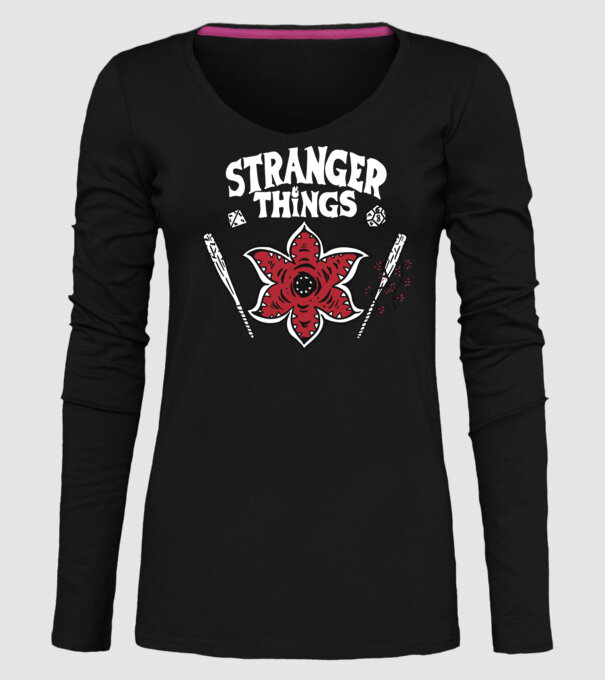 stranger things demogorgon head model negru pe tricou