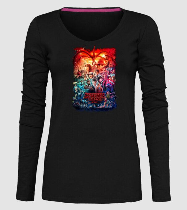 stranger things tribute poster2 model negru pe tricou