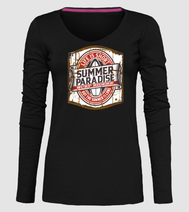 Summer Paradise model negru pe tricou