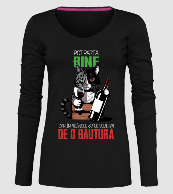 sunt bun pentru o băutură Negru model negru pe tricou