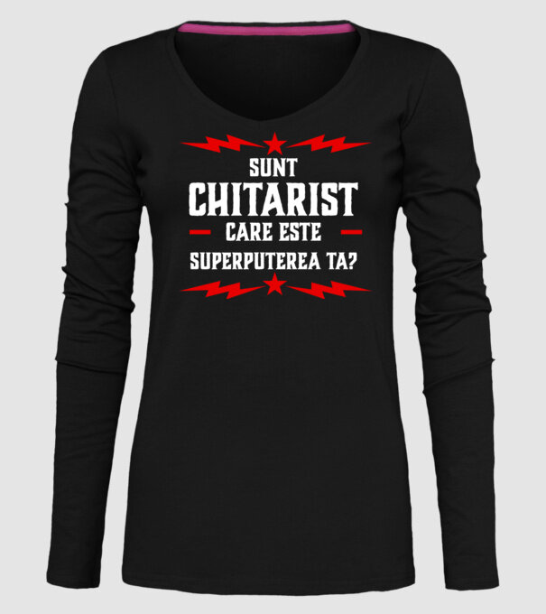 sunt chitarist, care este superputerea ta? model negru pe tricou