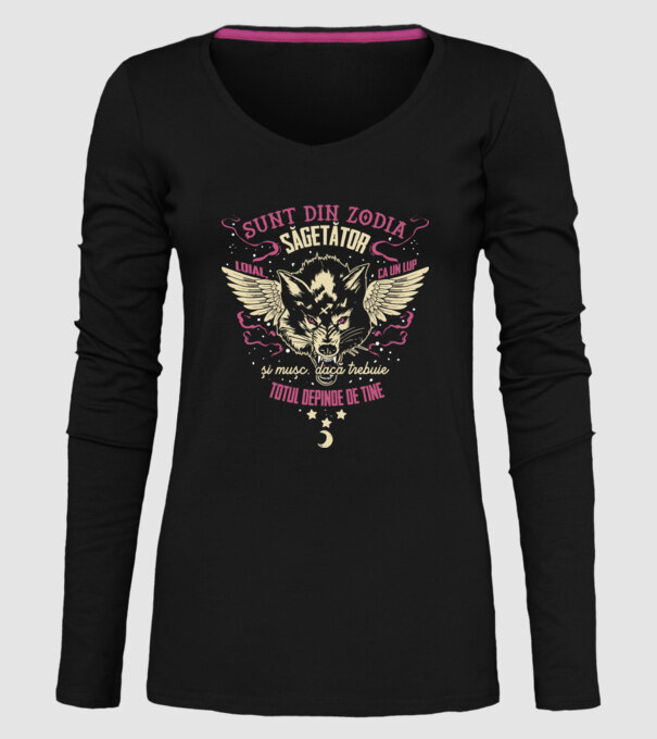 Săgetător model negru pe tricou
