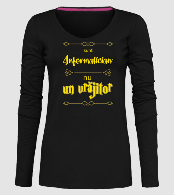 Sunt informatician, nu un vrăjitor model negru pe tricou