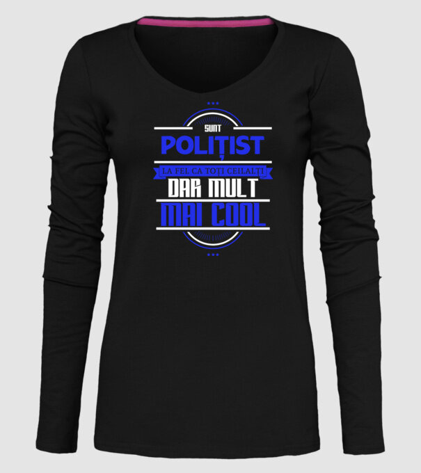 Sunt polițist, la fel ca toți ceilalți, dar mult mai cool model negru pe tricou