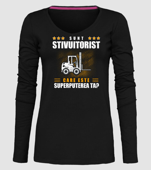 Sunt stivuitorist, care este superputerea ta model negru pe tricou
