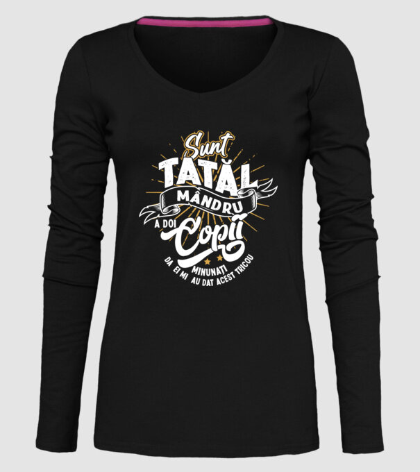Sunt tatăl mândru a doi copii minunați - da, ei mi-au dat acest tricou model negru pe tricou