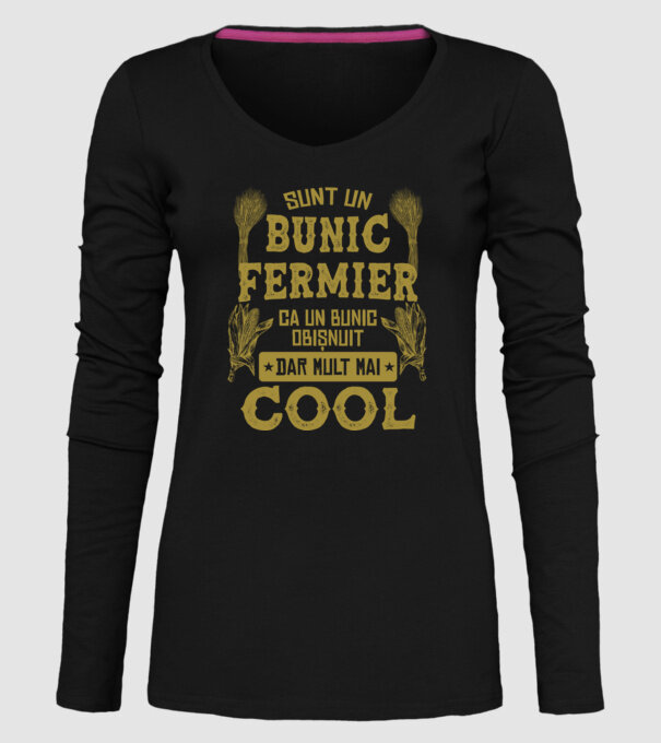 Sunt un bunic fermier, ca un bunic obișnuit, v model negru pe tricou