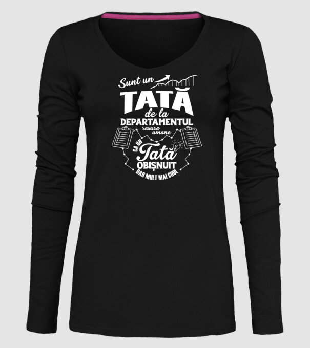 sunt un tată de la departamentul resurse umane, ca un tată obișnuit, dar mult mai cool model negru pe tricou