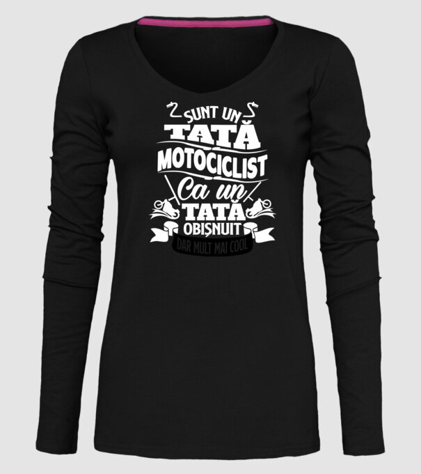 Sunt un tată motociclist, ca un tată obișnuit, dar mult mai cool model negru pe tricou