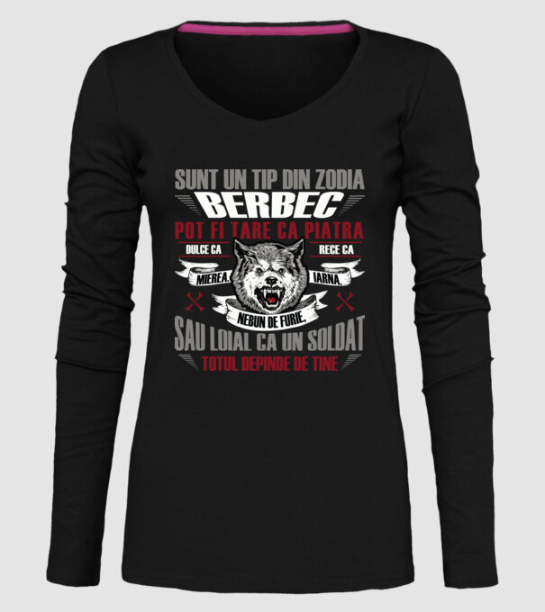 Sunt un tip din zodia Berbec model negru pe tricou