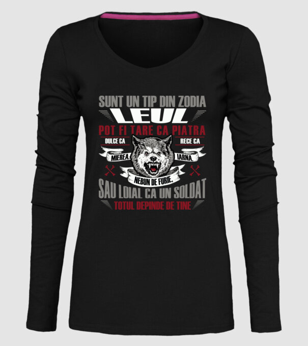 Sunt un tip din zodia Leul model negru pe tricou