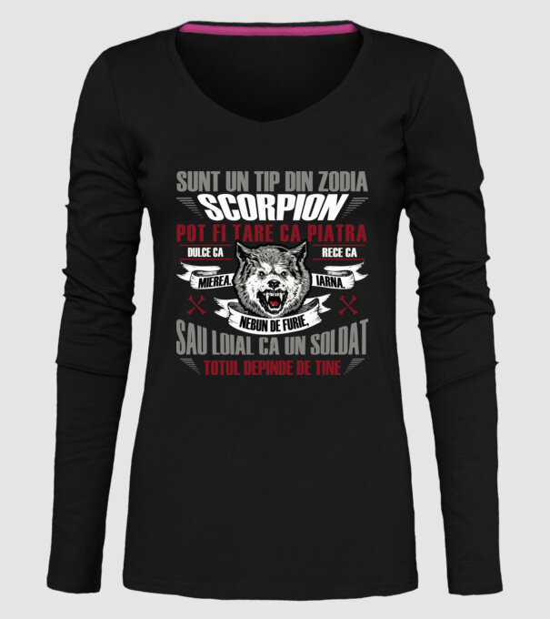 Sunt un tip din zodia Scorpion model negru pe tricou