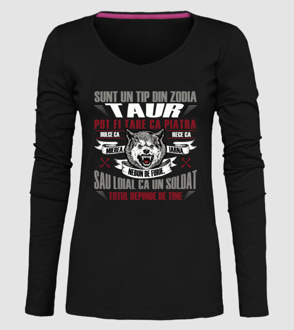Sunt un tip din zodia Taur model negru pe tricou