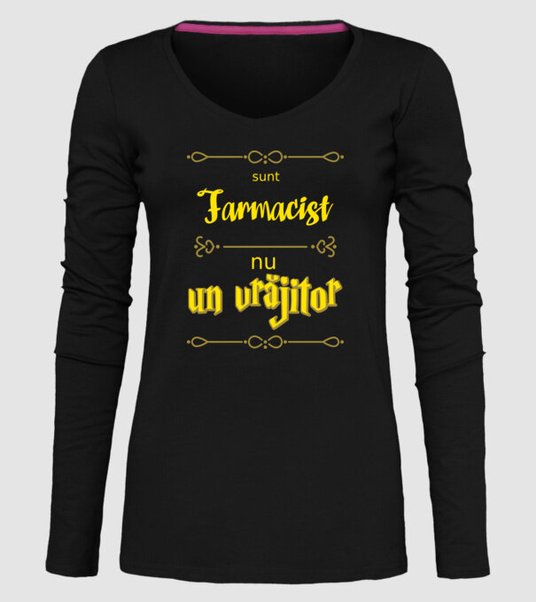 Sunt farmacist, nu un vrăjitor model negru pe tricou