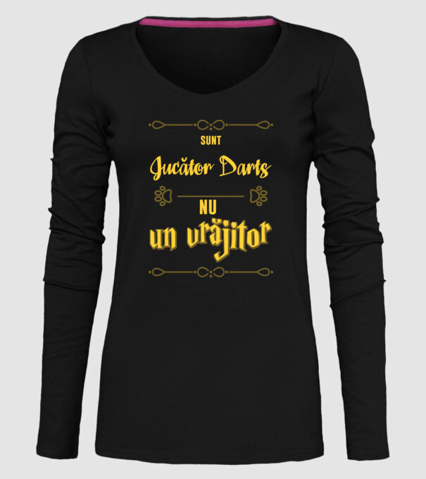 Sunt jucător darts, nu un vrăjitor model negru pe tricou