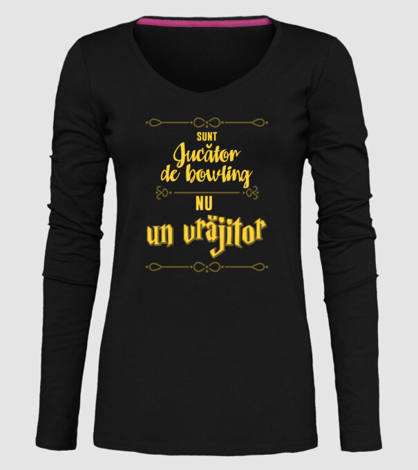 Sunt jucător de bowling, nu un magician model negru pe tricou