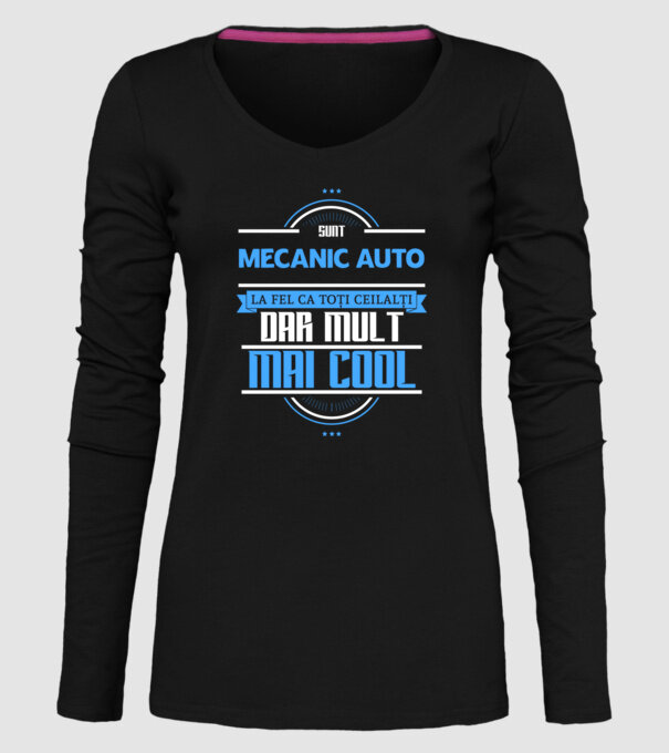 Sunt mecanic auto, la fel ca toți ceilalți, dar mult mai cool model negru pe tricou