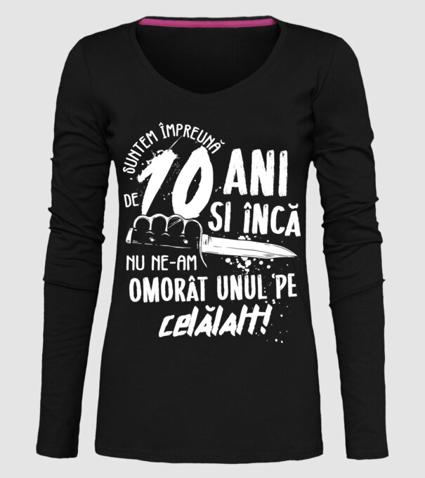 Suntem împreună de 10 ani model negru pe tricou