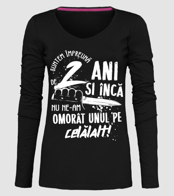Suntem împreună de 2 ani model negru pe tricou