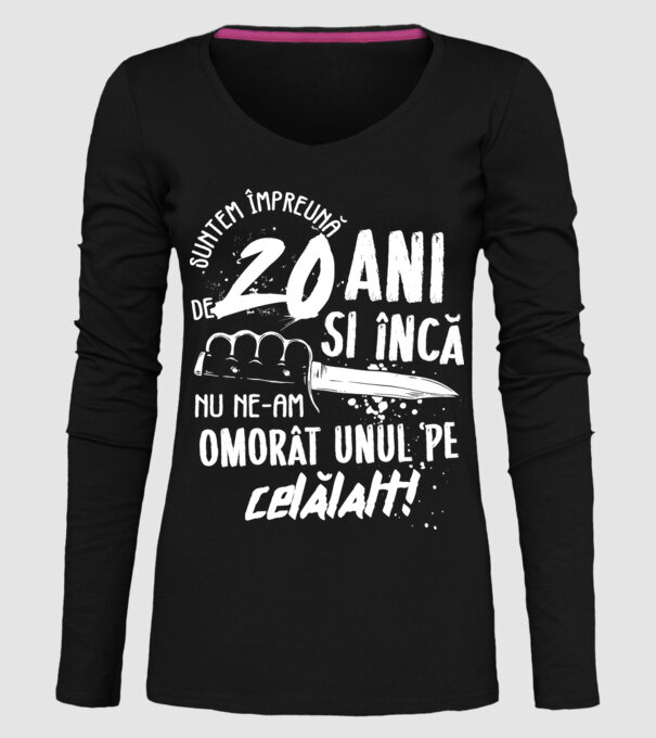 Suntem împreună de 20 ani model negru pe tricou