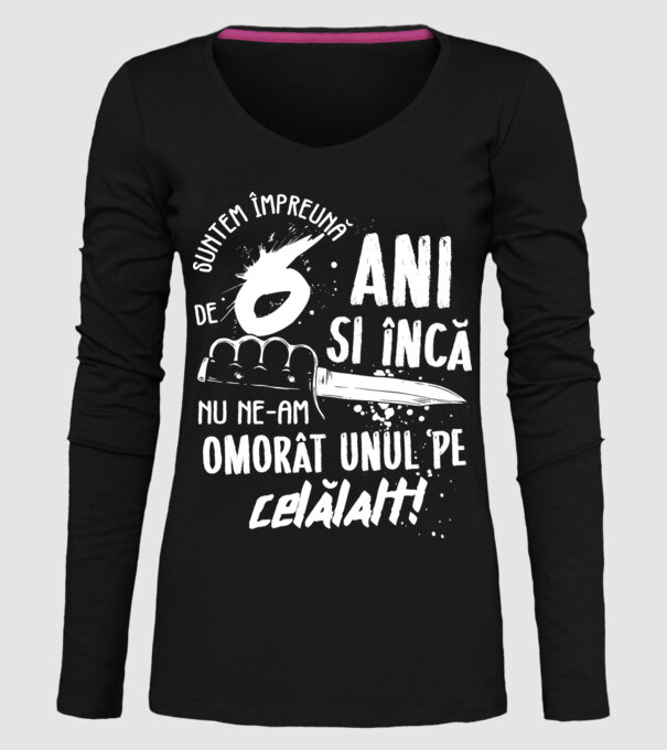 Suntem împreună de 6 ani model negru pe tricou