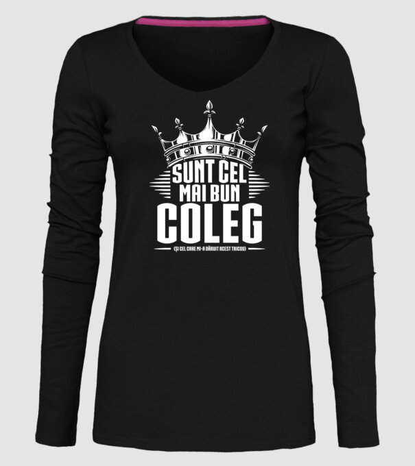 super coleg model negru pe tricou