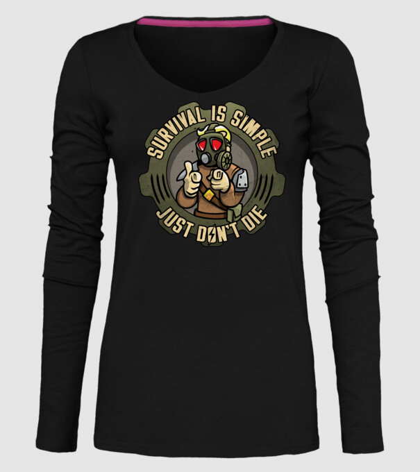 Survival model negru pe tricou