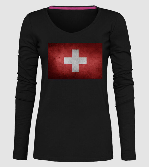 SWITZERLAND model negru pe tricou