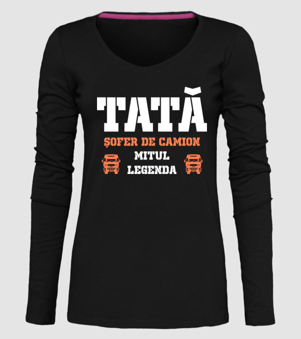 tată, șofer de camion, mitul, legenda model negru pe tricou