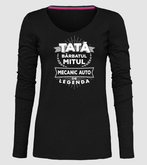 Tată - bărbatul, mitul, mecanic auto de legendă model negru pe tricou